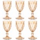 Jogo 6 taças 320ml Diamond Âmbar metalizado vidro